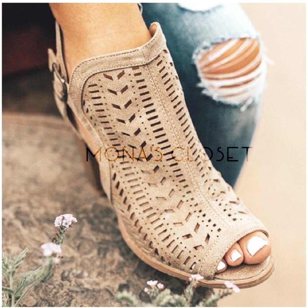 *Host Pick* Taupe Peep Toe Booties (Last one!) - Picture 2 of 3